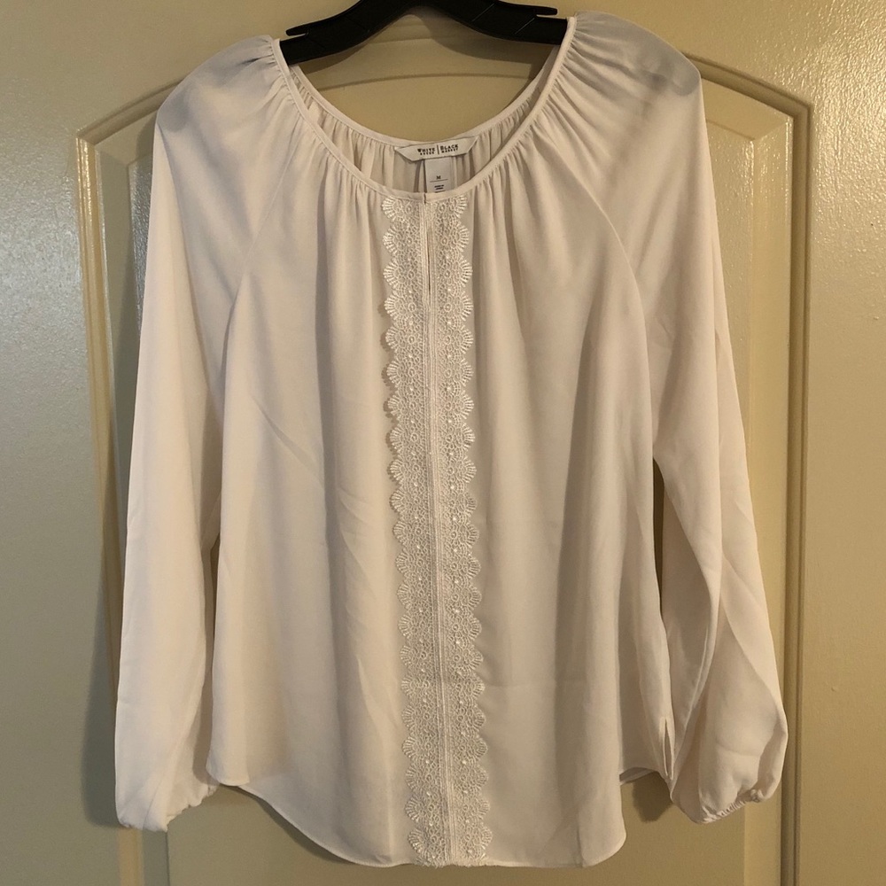 White House Black Market Cream Blouse